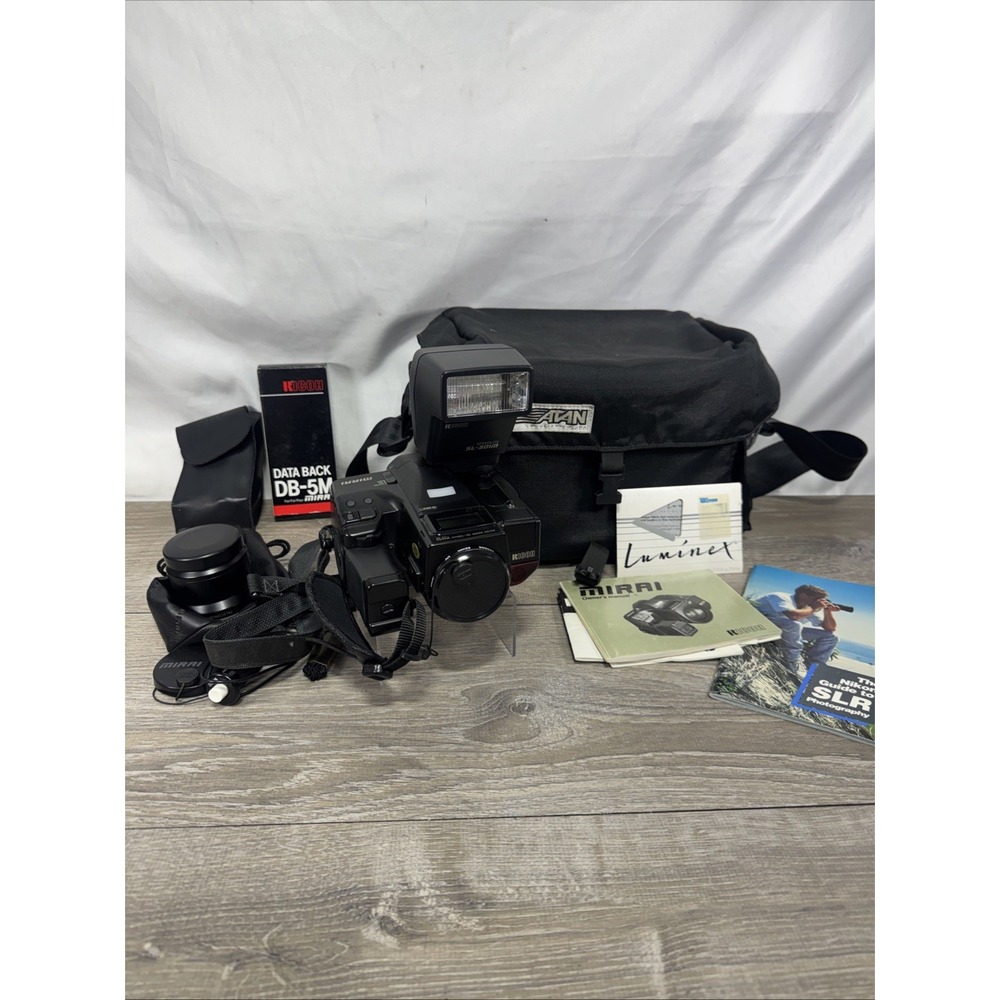 RICOH Mirai AF Zoom 35mm 35-135mm Macro Film Camera Power TESTED W Accessories